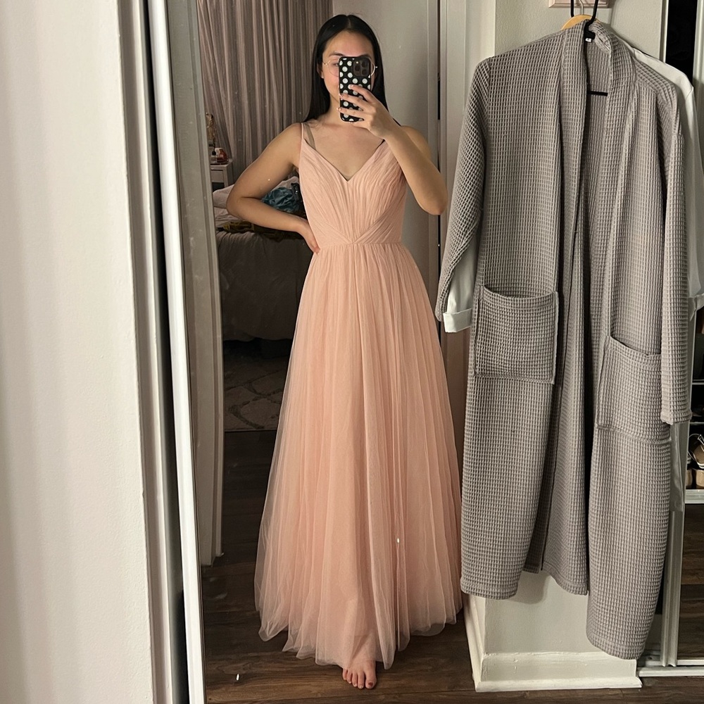Revelry Penelope Tulle Dress in Petal Pink, size 2 petite maxi